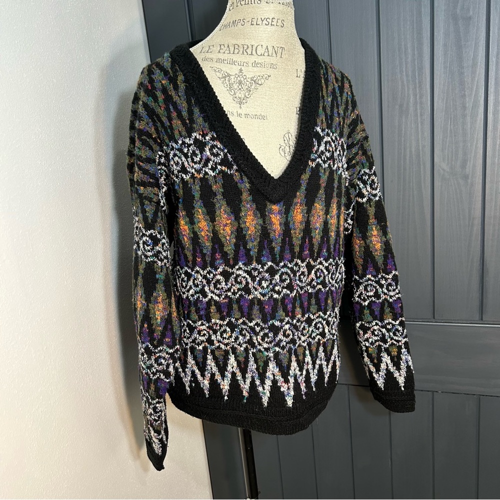 Peter England Vintage Multicolored Grandpa Sweater